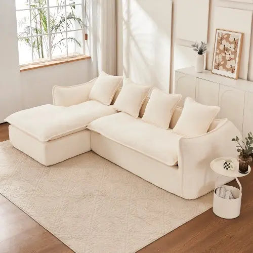 LuneluX_Home – Oversized 3-Seater L-Shape Sofa with Chaise CustomizedMom605.com