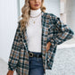 Plaid Snap Down Hooded Jacket