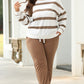 Light French Beige Drop Shoulder Pullover and Jogger Pants Set
