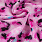 Rose Leopard Print Buttoned Front 3/4 Sleeve Tiered Ruffled Hem Dress
