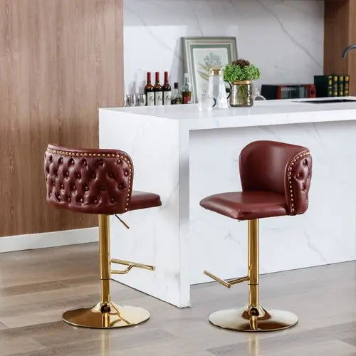 A&A Furniture,Swivel Barstools Adjusatble Seat Height, Modern PU CustomizedMom605.com