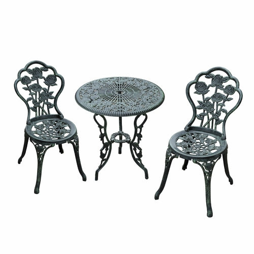 Outsunny 3pc Patio Bistro Set Table Chair Outdoor Garden Furniture CustomizedMom605.com