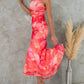 Summer Floral Print One-Shoulder Dress