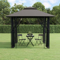 vidaXL Gazebo Outdoor Canopy with Sidewalls for Porch Garden Anthracite Steel VidaXL