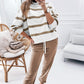 Light French Beige Drop Shoulder Pullover and Jogger Pants Set