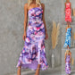 Summer Floral Print One-Shoulder Dress