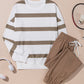 Light French Beige Drop Shoulder Pullover and Jogger Pants Set
