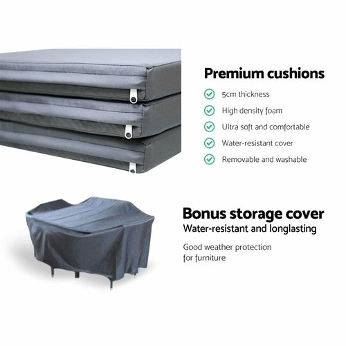 Gardeon Outdoor Furniture 7pcs Dining Set CustomizedMom605.com