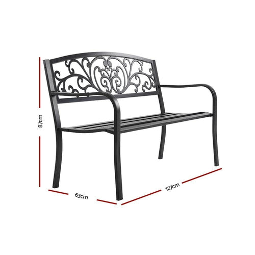 Gardeon Outdoor Garden Bench Seat Steel Outdoor Furniture 3 Seater CustomizedMom605.com