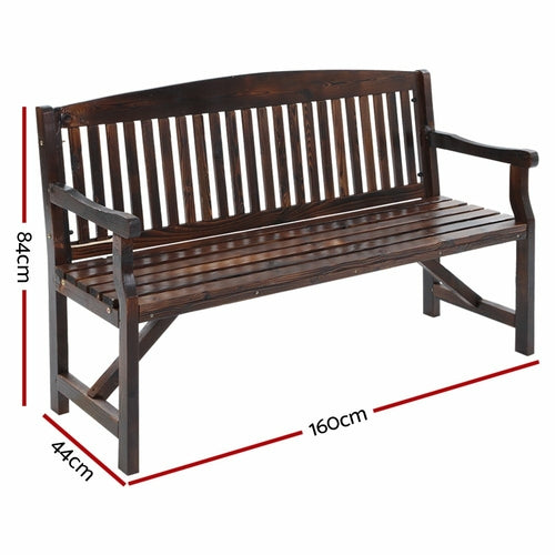 Gardeon Wooden Garden Bench Chair Natural Outdoor Furniture Décor CustomizedMom605.com