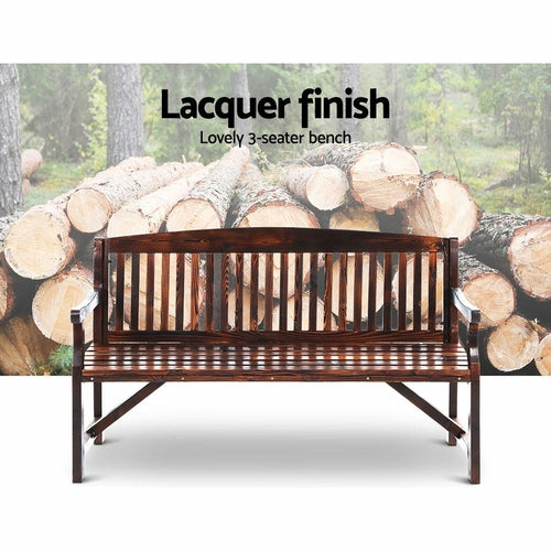 Gardeon Wooden Garden Bench Chair Natural Outdoor Furniture Décor CustomizedMom605.com