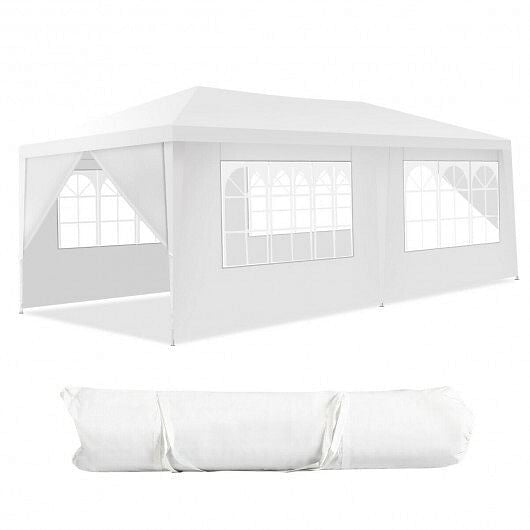 10 x 20 Feet 6 Sidewalls Canopy Tent with Carry Bag-White CustomizedMom605.com