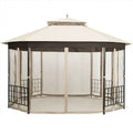 10'x 12' Octagonal Patio Gazebo-Brown CustomizedMom605.com