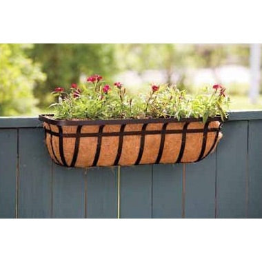 30-inch Window/Deck Planter with Coco Liner in Black FastFurnishings