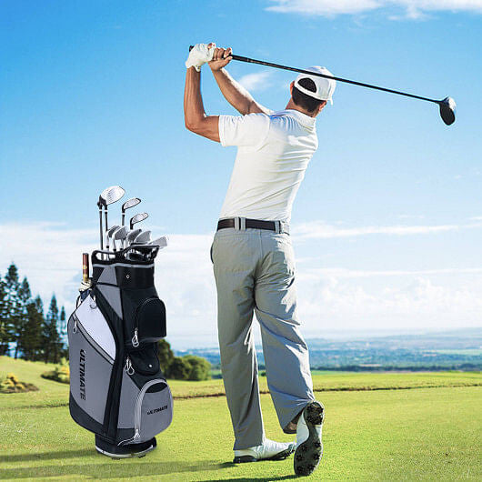 14-Way Golf Cart Stand Bag with Waterproof Rain Hood-0