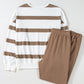 Light French Beige Drop Shoulder Pullover and Jogger Pants Set