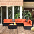 Outsunny 7 Piece Rattan Sofa Set Wicker Garden Outdoor Furniture CustomizedMom605.com