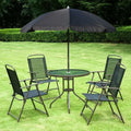 Outsunny 6pc Outdoor Patio Umbrella Set Garden Bistro Yard Furniture CustomizedMom605.com