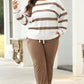 Light French Beige Drop Shoulder Pullover and Jogger Pants Set