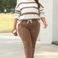 Light French Beige Drop Shoulder Pullover and Jogger Pants Set