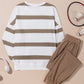 Light French Beige Drop Shoulder Pullover and Jogger Pants Set